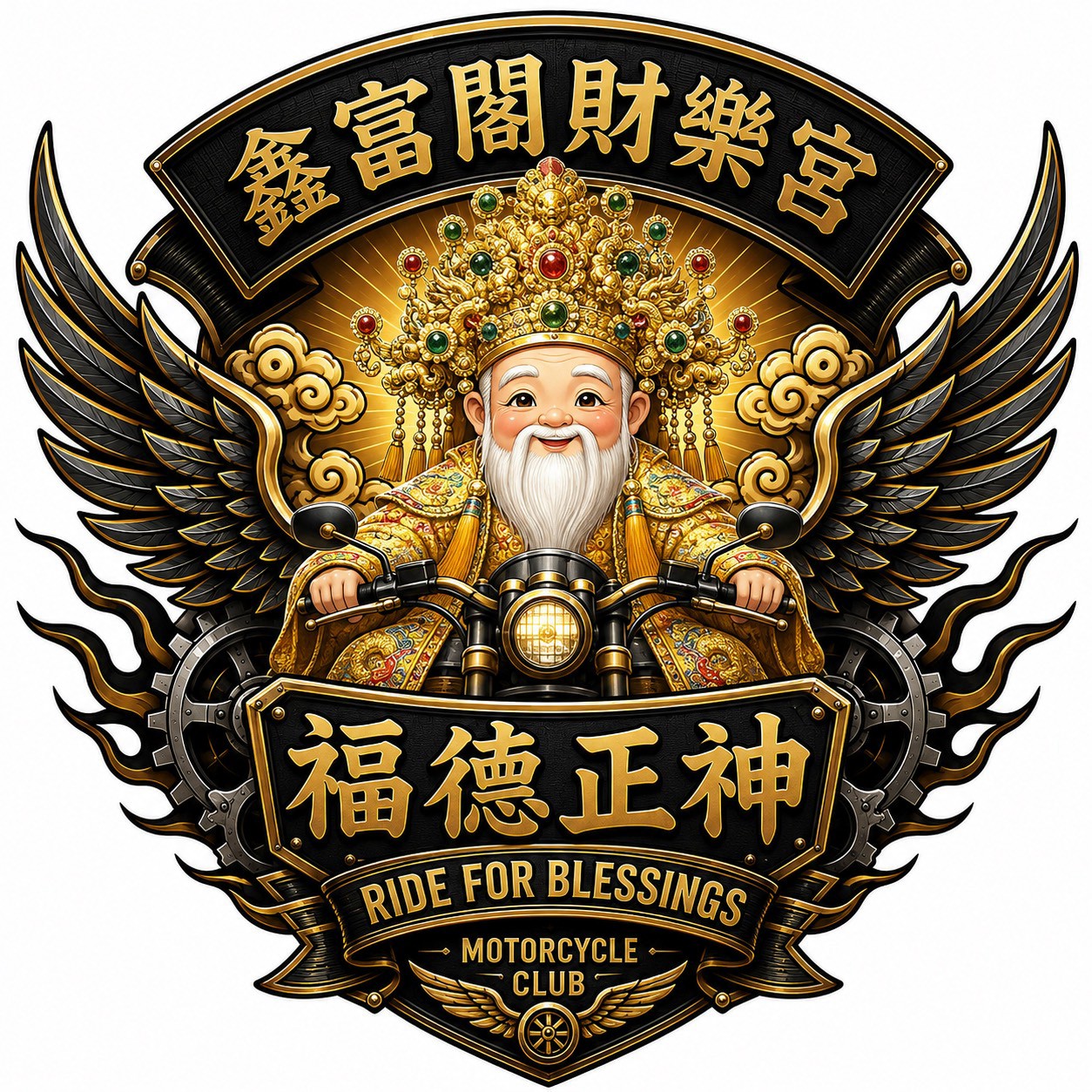鑫富閣財樂宮 福德正神 Ride for Blessings 徽章